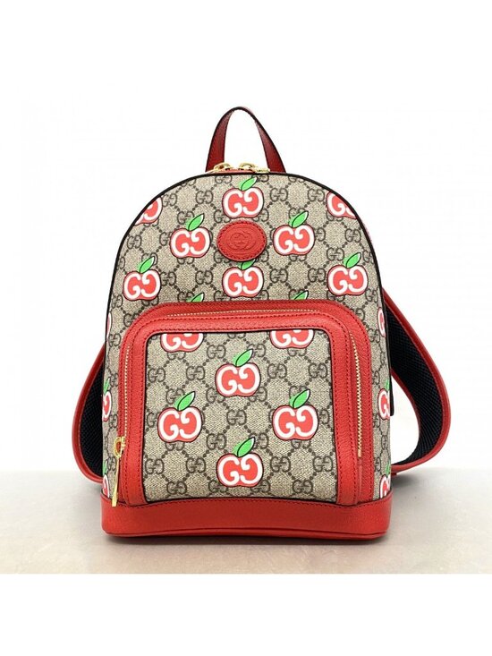 Gucci Backpack GG Supreme Beige Red Gold main image 10